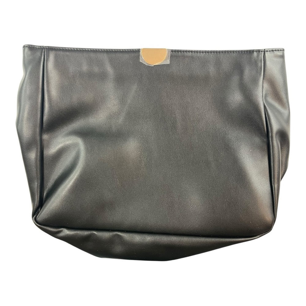 Bergdorf Goodman Black Vegan Leather Clutch Bag NWOT - Picture 4 of 7